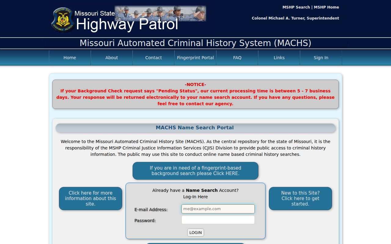 Ralls County criminal record MACHS name search